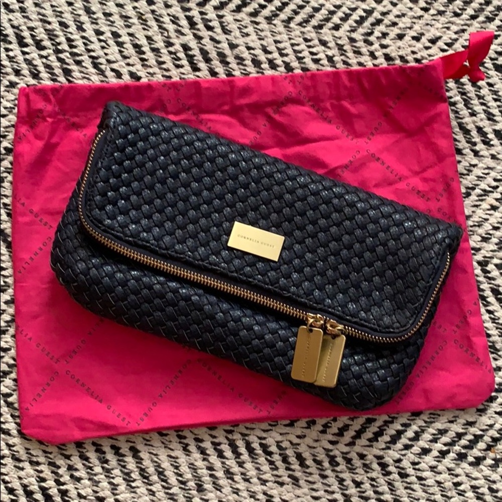 Cornelia Guest Iris Woven Navy Clutch